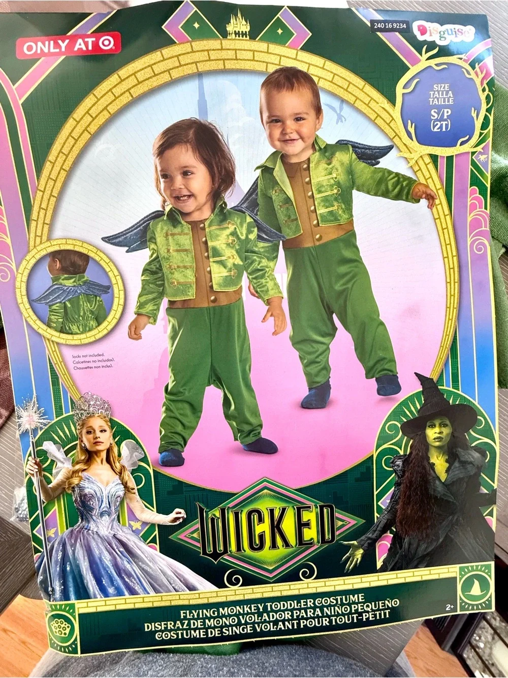 Disguise Green and Gold Flying Monkey Toddler Costume